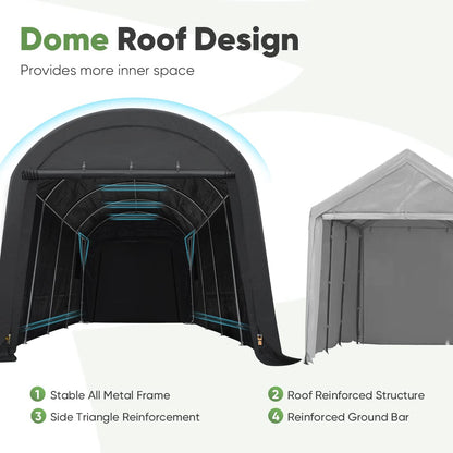 ADVANCE OUTDOOR 10X20 ft Carport Heavy Duty Outdoor Patio Anti-Snow Large Space Canopy Storage Shelter Shed with 2 Rolled up Zipper Doors & Vents for - WoodArtSupply