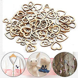 200Pcs Hollow Heart Shape Wood Craft, Unfinished Wooden Heart Cutout Shape Natural Hand-Made Home Decoration Wooden Embellishments 10-30mm(200Pcs) HEEPDD