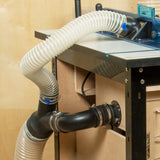 POWERTEC 70148-P2 2-1/2 Inch Dust Control Flex Cuff with Steel Hose Clamps, Hose Connector Rubber Cuff Coupler for Woodworking Dust Collection POWERTEC