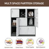 LINGZOE 9 Door Metal Storage Locker Cabinet for Employees，Steel Cabinet to Storage Toys, Shoes and Clothes，Locker Organizer for Gym Office Bedroom LINGZOE