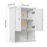 VANIRROR White Over-The-Toilet Storage Cabinet with Adjustable Shelves and Soft-Close Hinges VANIRROR