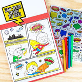 Made By Me Make Your Own Comic Book Storytelling Kit for Kids, 15-Page, Hardcover, How-to Draw Instructional Guide, Comic Inspired Stickers & Stamp, Made By Me