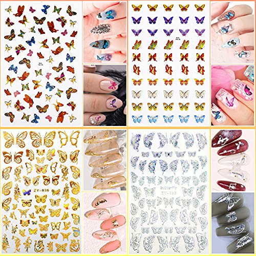 JOYJULY Nail Brushes for Nail Art, Nail Art Kit for Beginners with Nail Art Brushes Dotting Tools Holographic Nail Art Stickers Nail Foil Tape Strips JOYJULY