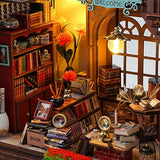 DIY Miniature Dollhouse Kit, Tiny House Model with LED Light, Dust Proof Cover, 3D Wooden Puzzle for Adults, Creative Handmade Crafts Home Decor Hallisun