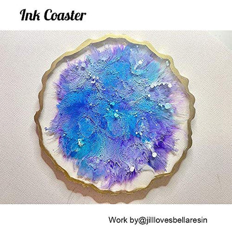 ResinWorld 6 Pack Geode Coaster Molds for Resin, Irregular Resin Coaster Silicone Mold, Coaster Epoxy Resin Molds for Making Agate Coasters Set ResinWorld