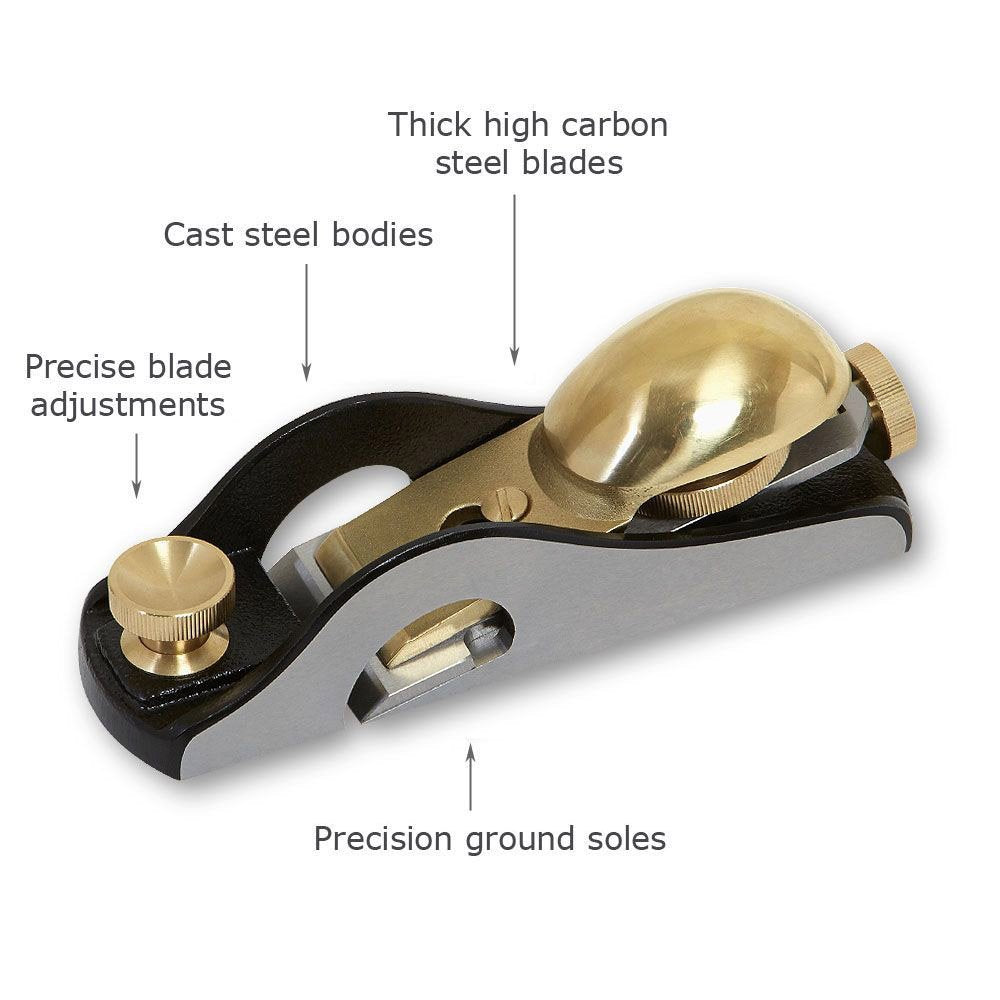 BAYM® Iron Hand Plane Tenon Saw Planer Woodworking Plane Metal Western Plane High-grade Copper Plate Plane 20 degree Low Angle Block Bench Plane BAYM
