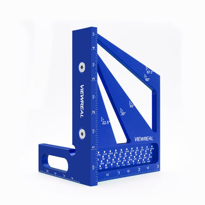 3D Multi Angle Measuring Ruler Aluminum Alloy Woodworking Square,Versatile Square Tool with Preset Angles from 22.5° to 90° Ideal Layout Tool for