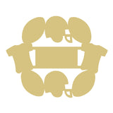 Football Wreath Cutout Unfinished Wood Sports Themed Locker Room Door Hanger MDF Shape Canvas Style 1 (12") Diverse Woodworking