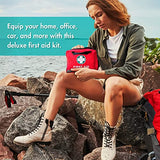 General Medi First Aid Kit -309 Pieces- Reflective Bag Design - Including Eyewash, Bandages, Moleskin Pad and Emergency Blanket for Travel, Home, General Medi