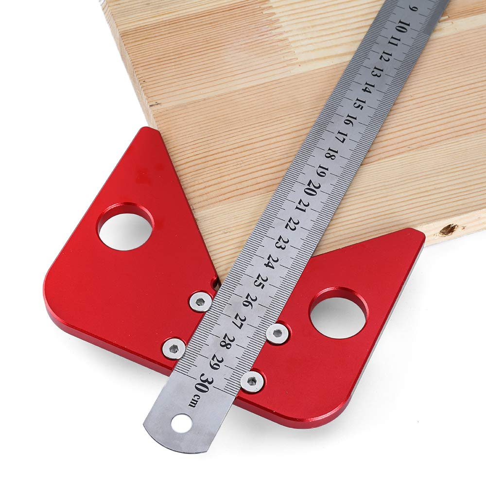 Center Finder Line Gauge Square Center Scribe Carpenter Woodworking Ruler 45 Degrees Angle Line Caliber Marking Ruler Wood Measuring Scribe Tool DHODNQP