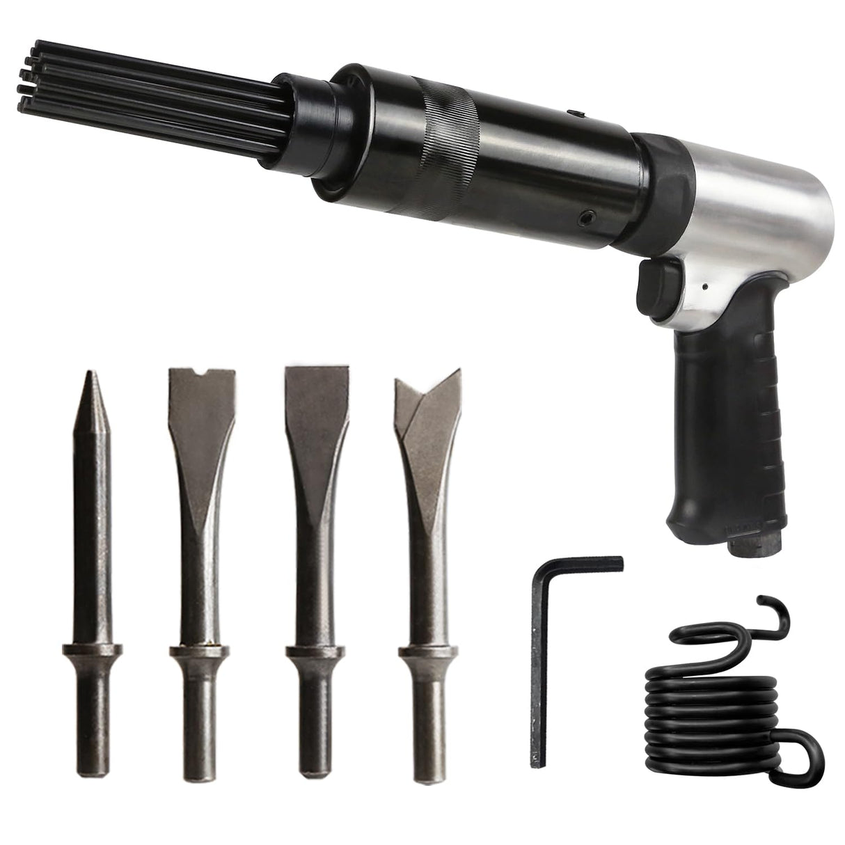LE LEMATEC LE-AN324K 4800 BPM, Air Needle Scaler Gun with Hammer Chisel Kit, Pneumatic Tool Set, Heavy Duty Rust, Weld and Paint Remover, Metal LE LEMATEC