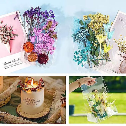 Dried Pressed Flowers Mixed Box for Resin Random, with 1 Tweezers, Real Natural Dry Mixed Flowers Leaves Bulk Herbs Kit for Scrapbooking DIY Art - WoodArtSupply