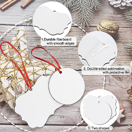 OOTSR 16Pcs Sublimation Ornament Blanks for Christmas, Double-Sided Sublimation Blanks Pendants for Heat Press Printing, Personalized DIY Crafts for OOTSR