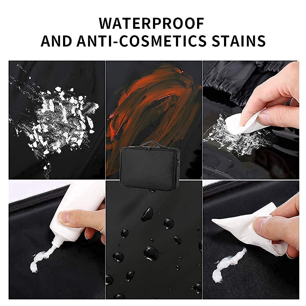 gzcz Travel Makeup Train Case 13.5 Inches Professional Makeup Bag Portable Cosmetic Case Organizer Brush Artist Storage Bag With Adjustable Dividers gzcz