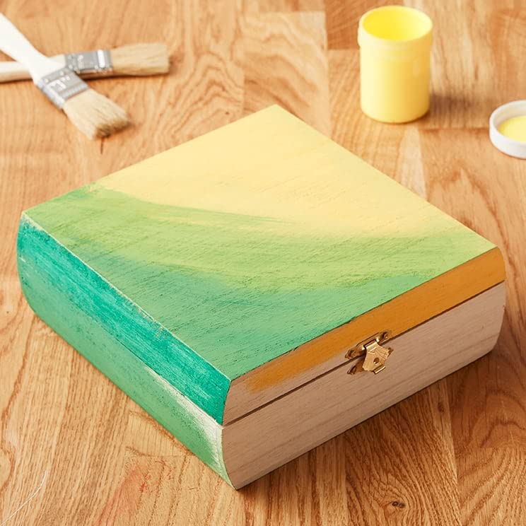 7.25" Unfinished Curved Sides Wooden Box by Make Market - Ready-to-Decorate Wood Box for Trinkets, Coins, Jewlery, Valuables - Bulk 8 Pack Make Market