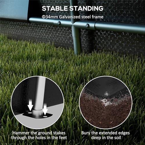 Outsunny 12' x 20' Heavy Duty Carport, Portable Garage Canopy Tent with 2 Ventilation Windows and Large Door, for Car, Truck, Boat, Motorcycle, Bike, Outsunny