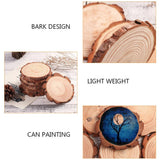VOSAREA 12pcs Natural Wood Slices, Unfinished Wood Bark Slices Log Circles Round Natural Wood Coasters Christmas Wood Ornaments for Painting Coasters VOSAREA