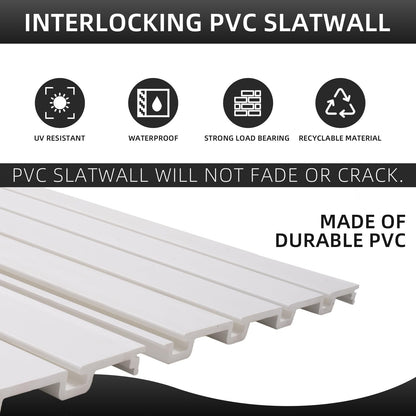 Slatwall Panels 4x8 ft Garage Wall Storage System, PVC Slat Wall Paneling Garage Organizers and Storage Utility Rack Heavy Duty, Garage Slatwall for
