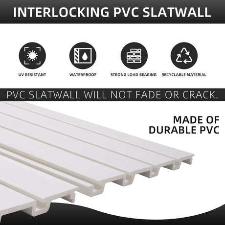 Slatwall Panel Garage Wall Organizer Heavy Duty Wall Mounted, PVC Slat Wall Panels Garage Wall and Home Organizer Storage System, Garage Slatwall for FRAYSCENT