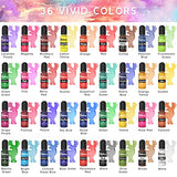 Epoxy Resin Pigment - 36 Color Liquid Translucent Colorant, Highly Concentrated Dye for DIY Jewelry Making, AB Coloring Paint, Craft 6ml Each SigWong