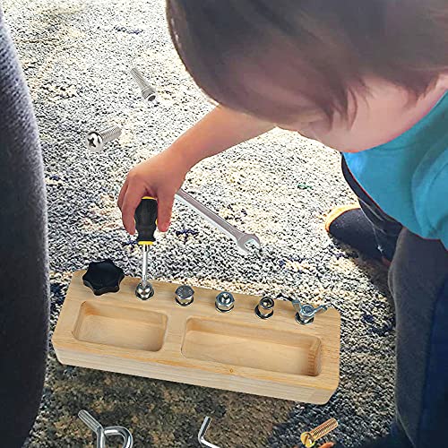 14 Pcs Kids Montessori Screwdriver Board Set, Wooden Screw Driver Activities Tools Montessori Toys for 3 4 5 Year Old, Basic Skills Educational Yowlieu