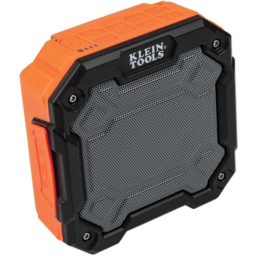 Klein Tools Bluetooth Jobsite Speaker with Magnet and Hook (AEPJS3) and Stainless Steel Tumbler with Flip-top Lid, Insulated 20 oz. Tradesman's Klein Tools