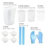 DR. RESIN 250&100 ml Silicone Measuring Cups, Resin Supplies, Silicone Stir Sticks, Pipettes, Gloves for Resin Mixing, Jewelry Making, Resin Molds DR. RESIN