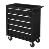 TUFFIOM 5-Drawer Rolling Tool Chest w/Lock & Key, Tool Storage Cabinet with Wheels, Top Cushion & Drawer Liners, Tool Organizer Box for Garage, TUFFIOM