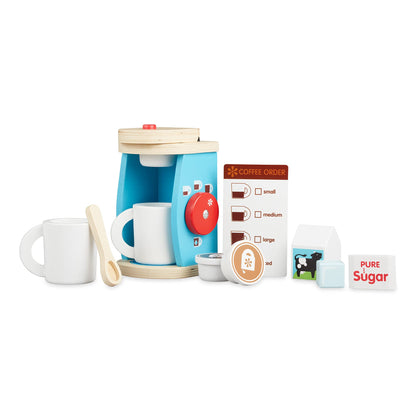 Melissa & Doug 11-Piece Coffee Set, Multi - Pretend Play Kitchen Accessories Kids Coffee Maker Play Set For Girls And Boys - WoodArtSupply