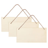 JANOU 3pcs Unfinished Wood Sign Blank Rectangle Hanging Wooden Plaque DIY Craft Project Wood Sign with Rope Door Wall Art Decorative, 6x12'' JANOU