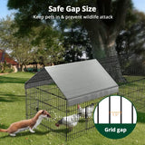 PawGiant Chicken Coop 86"×40" Chicken Run Pen for Yard with Cover Outdoor Metal Portable Chicken Tractor Cage Enclosure Crate Outside for Small PawGiant