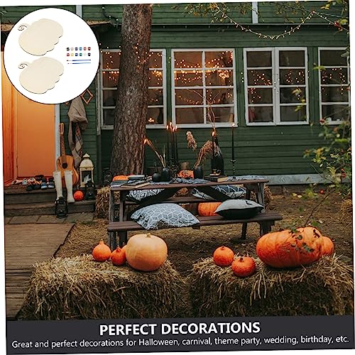 Artibetter 1 Set Unfinished Halloween Crafts Supplies Pendant Filler Drawing Board Label Crafts Ornaments Halloween Ornaments Accessories Blank Gift ARTIBETTER