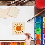 Balsa Wood Sheets Wood Pieces 50 Pcs 4x4 Inch Wooden Cutout Tiles Blank Wood Slices Wooden Squares for DIY Crafts Home Decoration Painting Staining Thiecoc