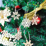 T-Antrix 50pcs DIY Wooden Snowflakes Unfinished Wood Ornaments Cutouts Christmas Wood Snowflake for Christmas Decoration Christmas Tree Hanging T-Antrix