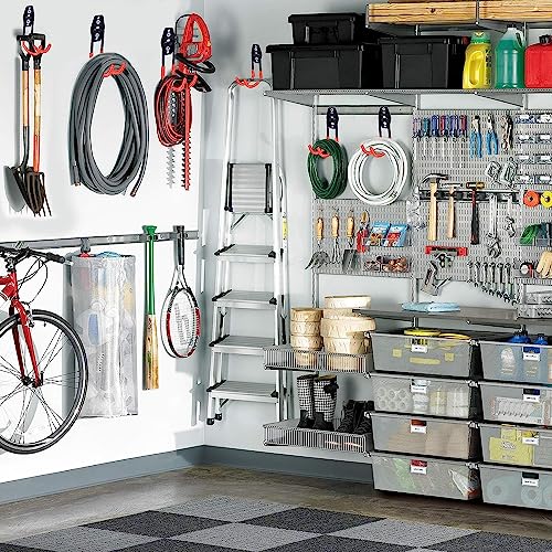 12 Pack Garage Hooks Heavy Duty with 2 Extension Cord Storage Straps, Utility Steel Garage Storage Hooks, Wall Mount Garage Hanger&Organizer for pensar