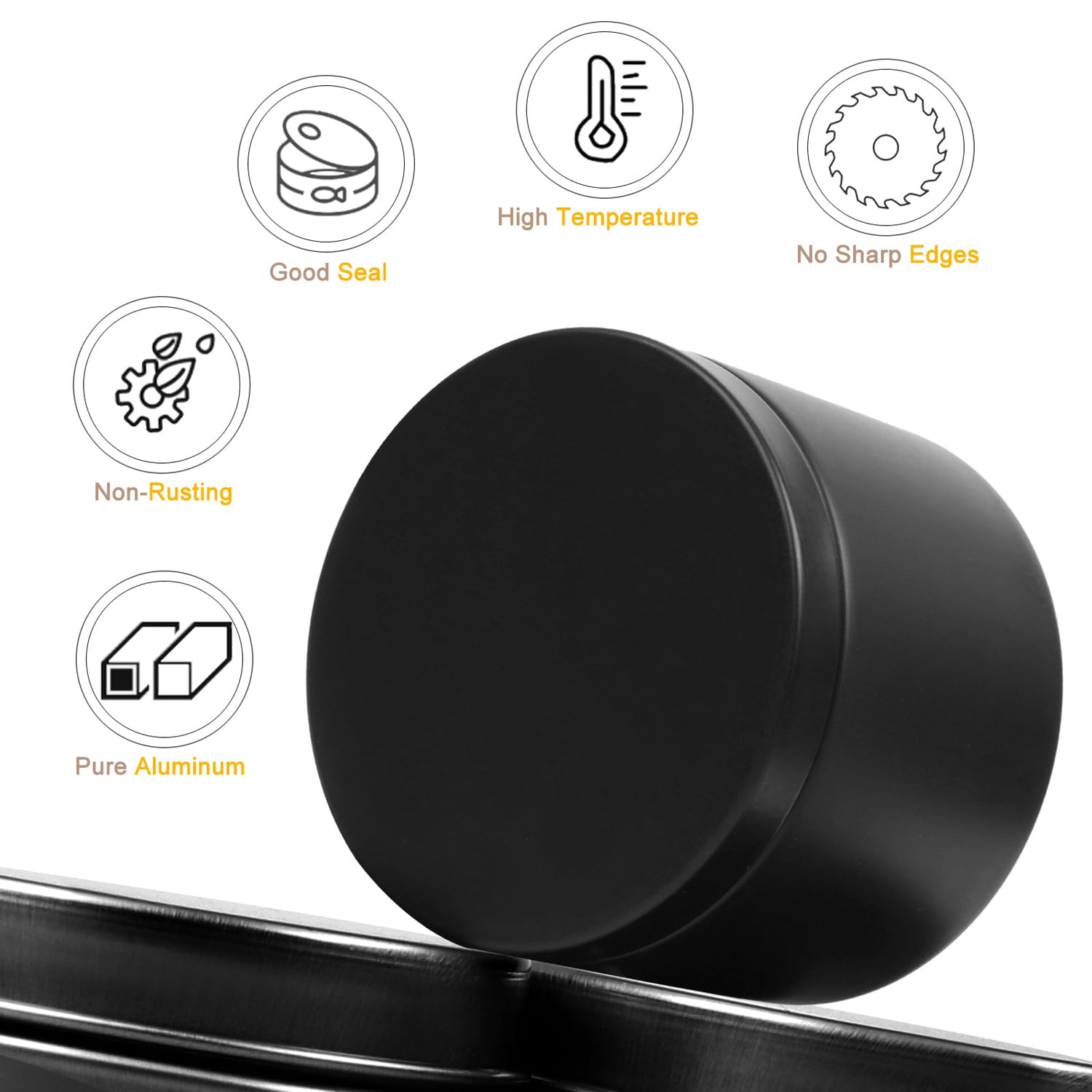 DINGPAI 24 Pcs Black Candle Tins, 4 oz Black Empty Candle Tin with Lids for DIY Candles Making, Matte Full Black Candle Jars for Candle Making, DINGPAI