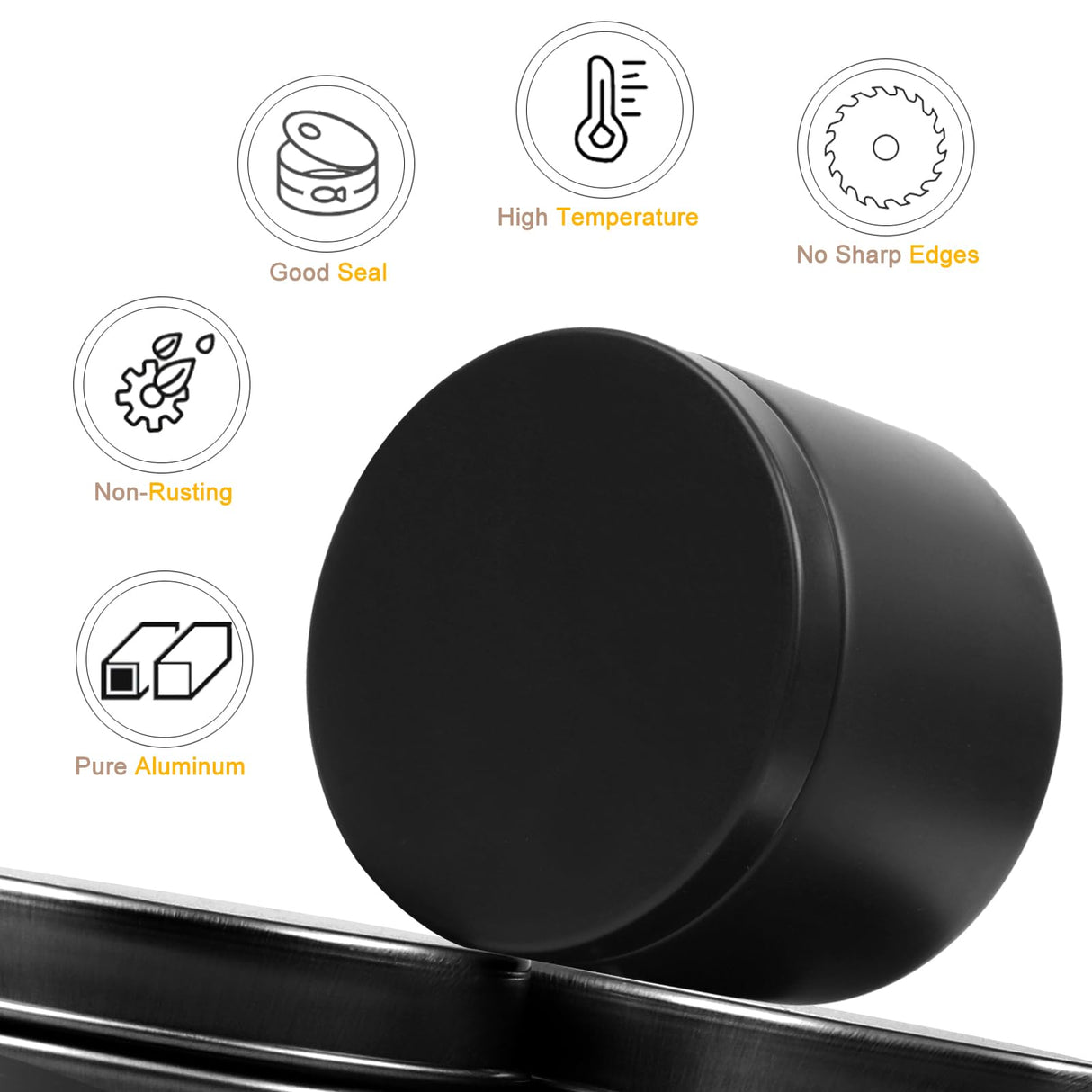 DINGPAI 24 Pcs Black Candle Tins, 4 oz Black Empty Candle Tin with Lids for DIY Candles Making, Matte Full Black Candle Jars for Candle Making, DINGPAI