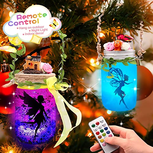 Alritz Fairy Lantern Craft Kit - Gift for Kids Girls - Remote Control Mason Jar Night Light - DIY Garden Halloween Decorations Art Project, Creative Alritz