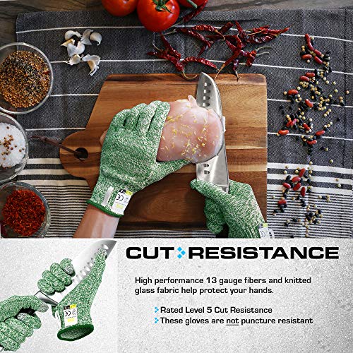 Glove Station Ultra Durable Series Cut Resistant Gloves - Cutting Gloves for Chefs, BBQ and Cooking - Level 5 Protection; Food Grade Safe Cut Proof Glove Station
