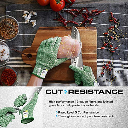 Glove Station Ultra Durable Series Cut Resistant Gloves - Cutting Gloves for Chefs, BBQ and Cooking - Level 5 Protection; Food Grade Safe Cut Proof - WoodArtSupply