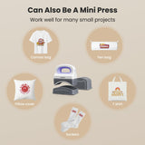 EENOUR Hat Press Machine, Mini Heat Press for Caps with 3 Heating Levels & Auto-Off, Handheld Cap Easy Press with 3"×5.5" Arched Heating Plate, 2 EENOUR