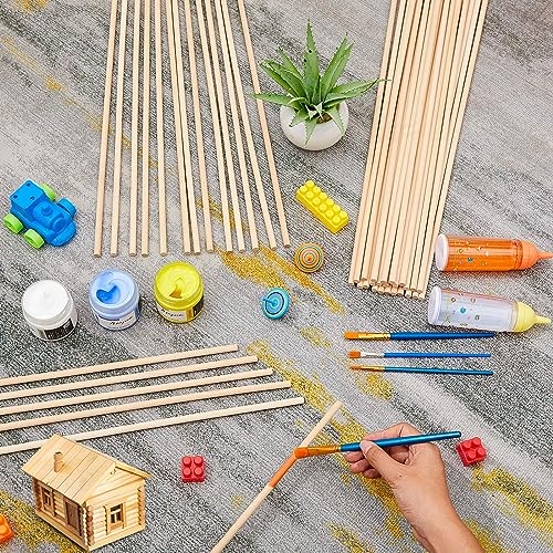 Leinuosen 50 Pcs Wooden Dowels 36 Inch Long Wooden Dowel Rods Unfinished Wooden Dowel for Crafts Dowel Rods Wood Sticks Unpainted Dowel Rods for