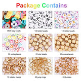 QUEFE 9600pcs Clay Beads for Bracelet Making Kit, 96 Colors Polymer Heishi Beads with Letter Beads for Jewelry Necklace Making, Craft Gifts, Preppy, QUEFE