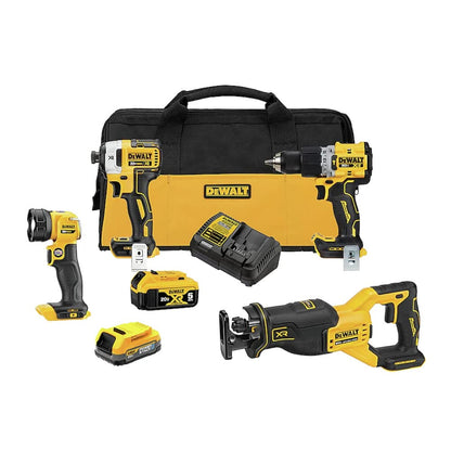 DEWALT 20V MAX* XR Cordless 4-Tool Combo Kit 4 TOOL COMBO KIT (DCK449E1P1) - WoodArtSupply