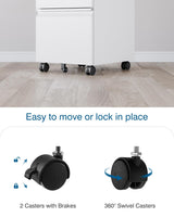 PEUKC 2 Drawer File Cabinet with Lock, Metal Under Desk Rolling Filing Cabinet fits Letter/Legal/A4 Size for Home Office, Mobile Filing Cabinet, PEUKC