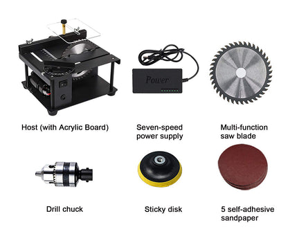 Mini Table Saw Portable Precision Multifunctional Mini Tablesaw 0-90 Angle Cut Portable DIY Saw Cut Depth 33cm for Wood Metal Plastic Cutting - WoodArtSupply