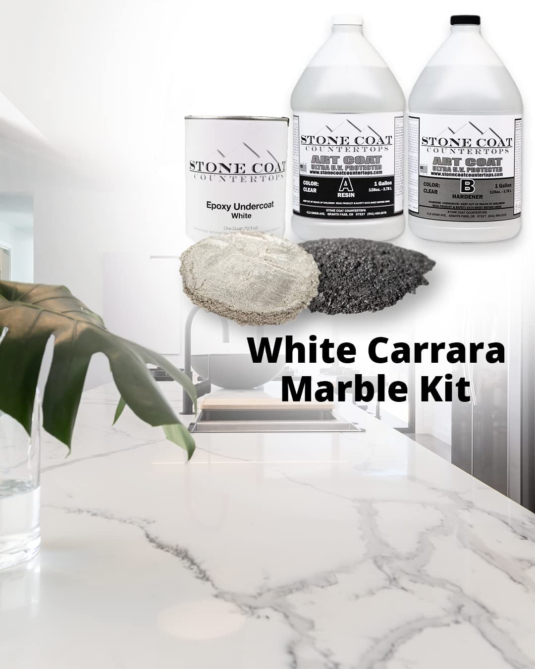 Stone Coat Countertops Epoxy Kit (2 Gal) – DIY Epoxy Resin Kit for Coating Kitchens, Bathrooms, Counters, Tables, Wood Slabs, and More! Heat Stone Coat Countertops