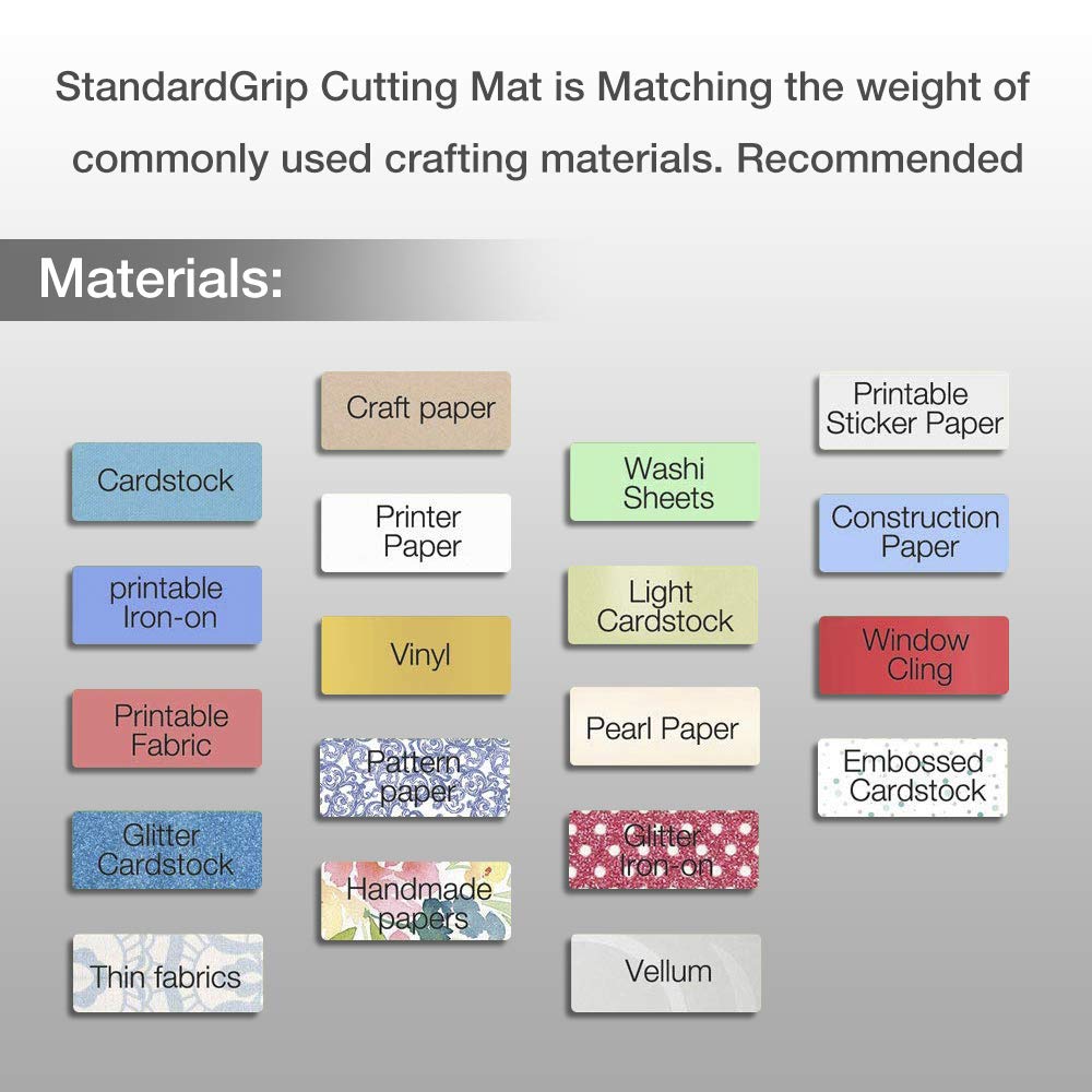REALIKE Variety Cutting Mat for Cricut Maker 3/Maker/Explore 3/Air  2/Air/One,StandardGrip/LightGrip/StrongGrip/FabricGrip Multip