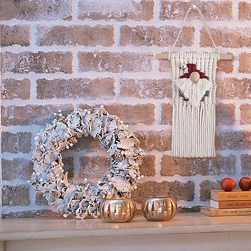 INFUNLY Christmas DIY Macrame Gnomes Kit Macrame Santa Claus Wall Hanging for Beginners Woven Macrame Xmas Gnomes Macrame Kits for Adults with - WoodArtSupply