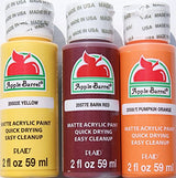 Apple Barrel Fall/Autumn Acrylic Paint Set - Pumpkin Orange, Barn Red, and Yellow (2 Ounces Each) Limxink